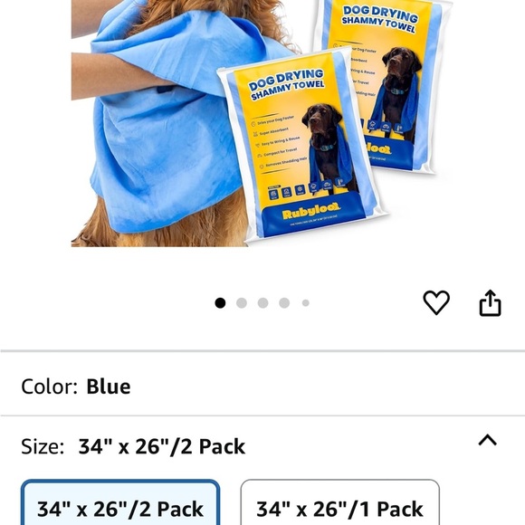 Rubyloo dog drying shammy towel package of two new - Picture 2 of 3